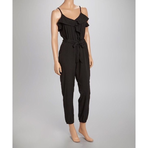 black spaghetti strap jumpsuit